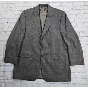 RALPH Ralph Lauren Blazer Jacket Sport Coat Gray Plaid Wool Cashmere MENS SZ 44L